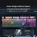 EWEADN Wired Gaming Keyboard, RGB Backlit with Side-Printed Gradient Keycaps, Multimedia Knob Control & Display Screen. 