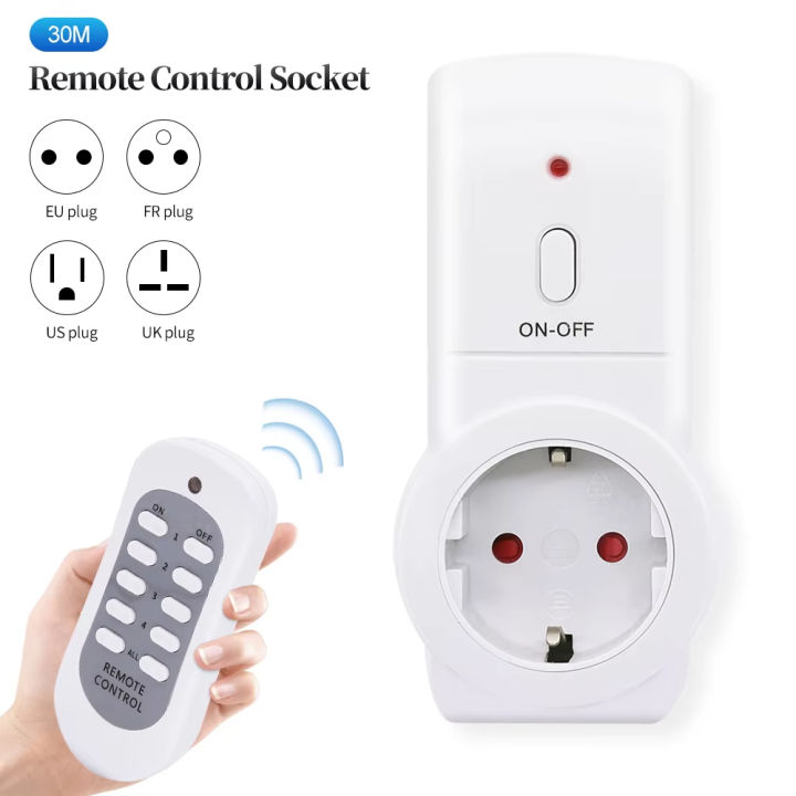 Wireless Remote Control Smart Timer Socket Swtich 220V EU UK FR US Plug ...