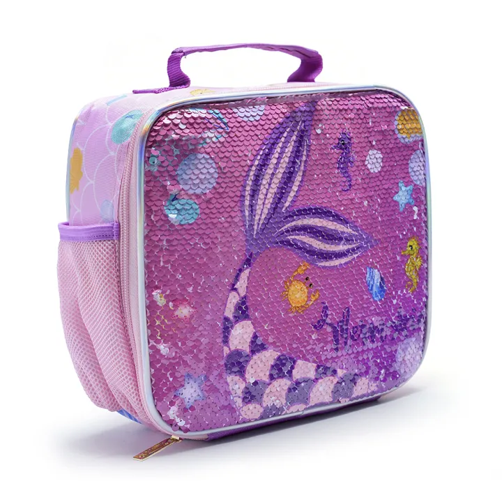 BLING%20BABIES%20Children's%20Tote,%20Lunch%20Bag,%20Double%20Sided%20Pink%20Mermaid%20Sequin%20Design,%20Suitable%20for%20Carrying%20Food%20-%20Image%204