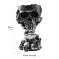 1PC, Halloween Party Punk-Style Mechanical White, Black Gold, and Silver-Black Skull-Shaped Vases.