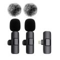 Portable Wireless Lavalier Microphone Audio Video Recording Mini Mic Live Broadcast Noise Reduction Mic for iPhone Android. 