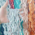 1x2M S-Shaped Metallic Tinsel Fringe Curtain with Stars - Wavy Foil Streamer Backdrop for Birthday New Year Wedding Party Decor. 