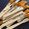 10Pcs Wooden Handle Nylon Bristle Paint Brush for Oil Painting, Dusting and Cleaning - Unrechargeable Hand Tool Set Without Batt. 