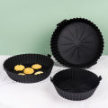 17/20cm Air Fryers Oven Baking Tray Reusable Silicone Non-Stick Round Baking Pan Microwave Pads Airfryer Pan Liner Cake Mold. 