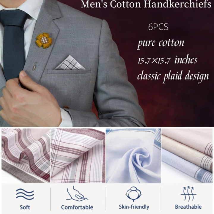 38cm/14.9in%20Soft%20Cotton%20Men's%20Handkerchief%20Classic%20Striped%20Pattern%20Multicolor%20Options%20Stylish%20Men's%20Accessory%20-%20Image%202