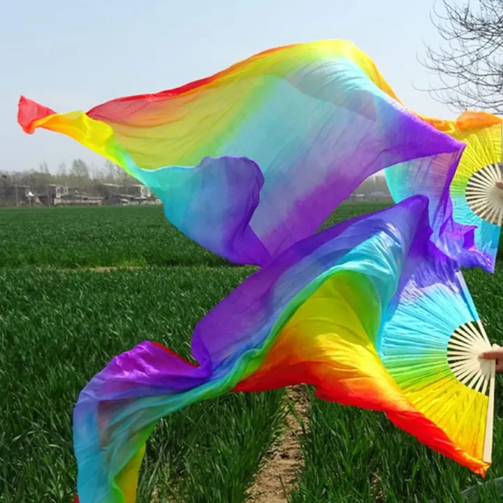 150cm%20Women%20Belly%20Dancing%20Fan%20Gradient%20Color%20Dancer%20Practice%20Long%20Imitation%20Silk%20Fans%20Dance%20Props%201PC%20-%20Image%204