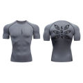 Graphic Print Compression Shirt for Men Gym Workout Running T-Shirt Tees Tops Athletic Quick Dry Undershirt Baselayer Activewear. 