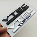 3D ABS Chrome Black Logo VTEC TURBO Badge Car Rear Trunk Sticker Emblem Decal Badge For Honda Civic Accord CRV Auto Accessories.