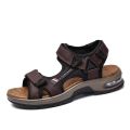 New Summer Genuine Leather Men Sandals Fashion Design Breathable Casual Shoes Men Soft Bottom Outdoor Beach Sandals Big Size 46. 