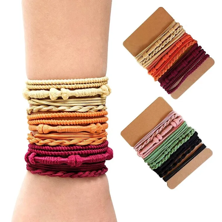 20pcs%20Boho%20Hair%20Ties%20For%20Women%20Braided%20Hair%20Rope%20Bracelet%20For%20Thick%20Hair%20Seamless%20Ponytail%20Holder%20Hair%20Accessories%20-%20Image%204