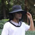 Foldable Mosquito Hat With Hidden Net Mesh Repellent Insect Bee Protection Casual Outdoor Sunscreen Fishing Cap Panama Hat.