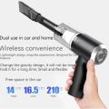 Rechargeble Handheld Wireless Vacuum Cleaner, 1200mAH Battery, USB Charging, Reusable Filter Cartridge, For Car Cleaning. 