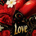 3Pcs Red Rose Heart Letter Love Print Bedding Set Included 1 Duvet Cover & 2 Pillowcases For All-Season Home Hotel Dorm Decor. 