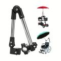 1Pc Adjustable stainless steel umbrella frame for wheelchairs and bicycles - Foldable design. 