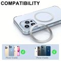 Stainless Steel Universal Magnetic Metal Plate Ring For Magsafe Wireless Charger Iron Sheet Sticker Magnet Car Phone Holder. 