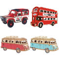 Retro Wooden 3D Car Puzzle Bus Model Suv Thunder DIY Assembly Building Kit Eco-Friendly Toy for Children Kids Home Room Decor. 