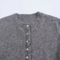 HXAO Sweater Cardigans Ruffle Long Sleeve Knitted Cardigan For Women Autumn Bolero Knitwears Button-Down Bluey Gray Cardigan. 