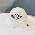 [Ready to ship] baby bucket hat Children 3 months-18 months round head: 48-49 cm plain cotton hat with embroidery letter ohaier Fashion Cap. 