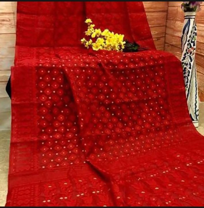 Latest%20Collection%20With%20Gorgeous%20Design%20Fashionable%20Red%20Color%20Half%20Silk%20Jamdani%20Saree%20for%20woman%20-%20Image%2010