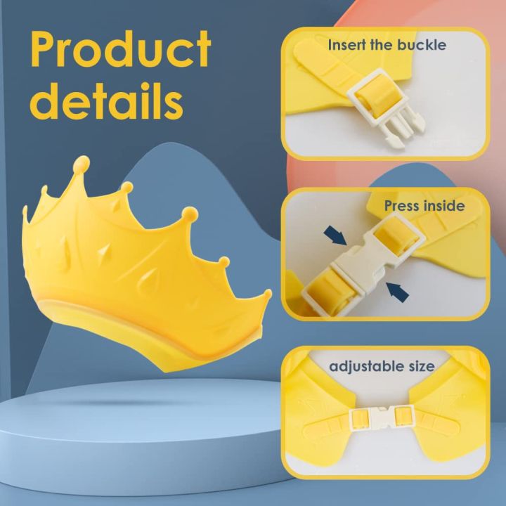 Baby%20Shower%20Cap,%20Shower%20Cap%20for%20Kids%200-9%20Years,%20Adjustable%20Silicone%20Crown%20with%20Eye%20&%20Ear%20Protection,%20Waterproof%20Bathing%20Hat%20for%20Washing%20Hair%20-%20Image%203
