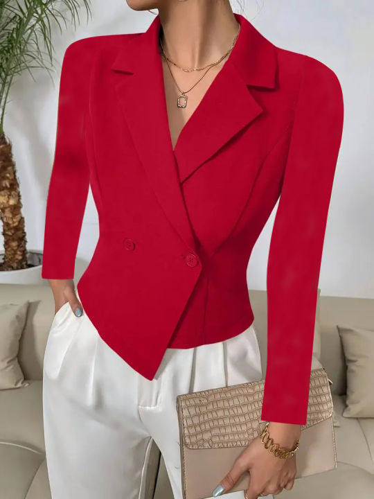 Tailored%20Double%20Breasted%20Blazer%20Top%20with%20Asymmetric%20Hem%20for%20Women%20Office%20Party%20-%20Image%206