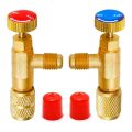 Air Conditioning Refrigerant Safety Valve R410A R22 1/4" 5/16" Refrigeration Charging Safety Liquid Adapter Hand Tool Parts. 