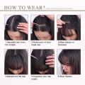 Sunslymei Fake Synthetic Air Bangs Clip-In Hair Extension Fringe False Blunt Hairpiece for Women Clip In Front Hair Bangs. 