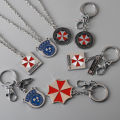 New Umbrella Keychain Pendant Raccoon Logo Pendant Necklace Keychain Metal Clothing Accessories 2024. 