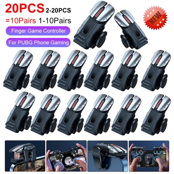 1-10Pairs G21 Mobile Phone Game Trigger Gamepad Joystick 6-Finger Aim ...