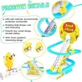 Duck Slide Track Racing Toys for Kids - Sliding  Cartoon Stair Climbing Toys for Kids, Escalator Toy with Lights and Music - educational learning toddlers. 
