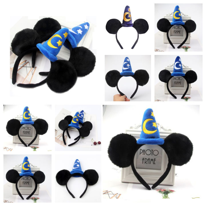 2025 Mickey Mouse Plush Magic House Disney Headwear Cosplay Decoration Christmas Party Cloth Hair Band Adult Kids Halloween Part