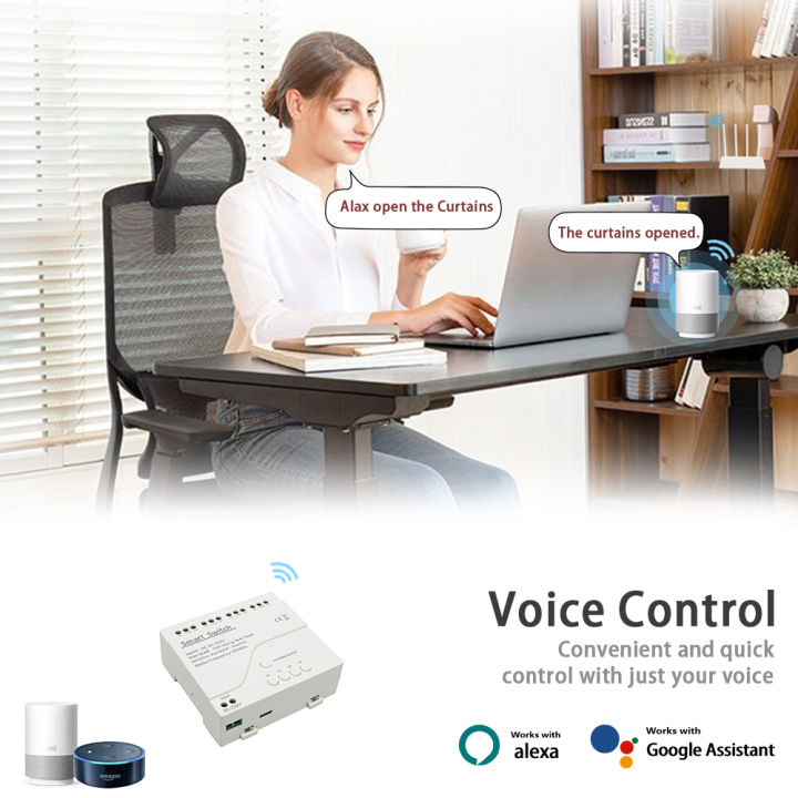 eWelink%204%20Channel%20Smart%20WiFi%2085-250V%20Switch,%20Free%20APP%20Remote%20Control%20,Bluetooth,%20Inching%20,Self-lock%20,Inter-lock,Works%20with%20Alexa%20-%20Image%204