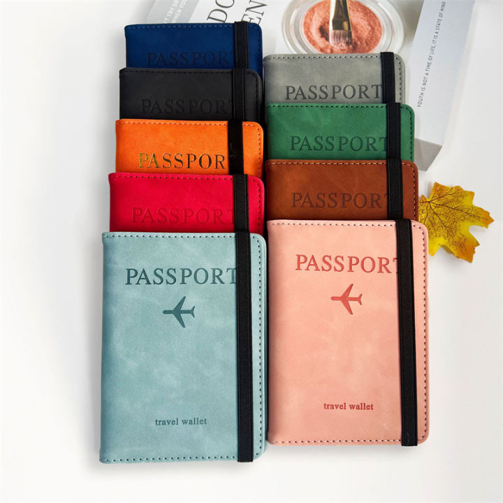 Women Men RFID Vintage Business Passport Covers Holder MultiFunction