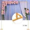  9.8ft x 9.8ft Square Balloon Background Gold Metal Wedding Arch Backdrop Stand & Photo Backdrops Party Background. 