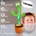 Dancing Cactus Toy with Recording - Charging Operated Plush Funny Electronic Shaking Cactus Singing Dancing Cactus Twisting Cactus Cute Plush Toy Education Toy Plush Toy with Songs for Children Playing Birthday Gift Kids. 