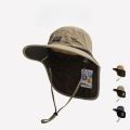 Caps Summer Wide Brim Neck Protection Unisex Bucket Hats Outdoor Visor Quick-drying Panama Sunscreen Tied Fishing Hiking Hat.
