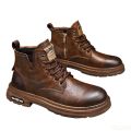 Autumn winner new retro comfortable high top shoes fashionable versatile casual warm short boots Elegant minimalist men shoes. 