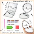 1pc/Set DIY Mandala Diamond Art Compact Mirror Leather Portable Folding Mirror Kit Diamond Painting Pocket Mirror for Adults. 