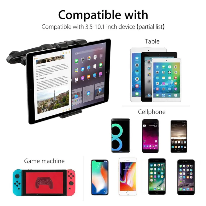 New%207%208%209%2010%2012.9%20Inch%20Tablet%20Car%20Holder%20Back%20Seat%20Pillow%20Car%20Mount%20Cradle%20Soporte%20Tablet%20Desktop%20For%20iPad%20Stand%20Up%20%20Tab%20-%20Image%203