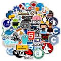50pcs Internet Programming Stickers Python Java Geek Php Docker Html Bitcoin Vinyl Decals Laptop Phone Kids Sticker Toy Gift.