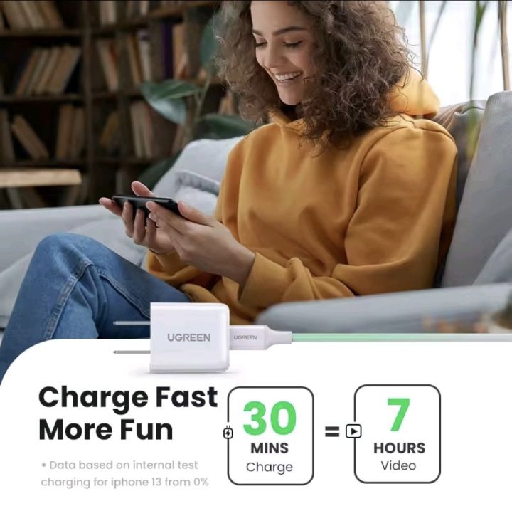 UGREEN%20Nexode%20Mini%2020W%20USB-C%20PD%20Fast%20Charger%20GaN%20Charger%20for%20iPhone%2015%2014%2013%2012%20Pro%20Max%20iPad%20Samsung%20Pixel%20Type-C%20Fast%20Charging%20Adapter%20-%20Image%202