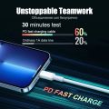 PD 20W Fast Charging EU Charger Plug with 1M/3FT Cable for iPhone iPad.