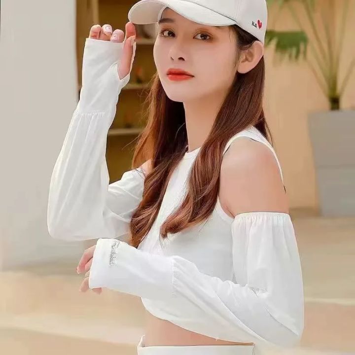 Loose sleeve ice silk breathable hand sleeve sunscreen anti-ultraviolet cycling driving men and women same style hand sleeve