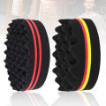 Oval Double Sides Magic Twist Hair Brush Sponge Brush Big Holes Barber Sponge Brush Twist Hair Afro Curl As Hair Care Tools. 