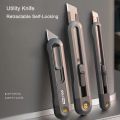 Deli Black Sk2 Blade 3 Styles Tool Retractable Push Button Self-Locking Paper Cutting Utility Knife Office Supplies Stationery. 
