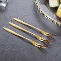 6Pcs Stainless Steel Fruit Fork Small Toothpick Multifunctional Fruit Stick Gold Moon Cake Knife Food Picks Kitchen Accessories. 