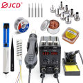 JCD 750W 8586D Soldering Station 2 IN 1 Hot Air Gun LCD Dual Digital Display Electric Soldering Iron SMD Welding Rework Station. 