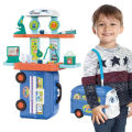 Children Pretend Simulation Plastic Educational Toys Bus Sets Doctor Kit，5 in 1 Doctor Play Kit for Kids Age 3+ Boys Girls. 