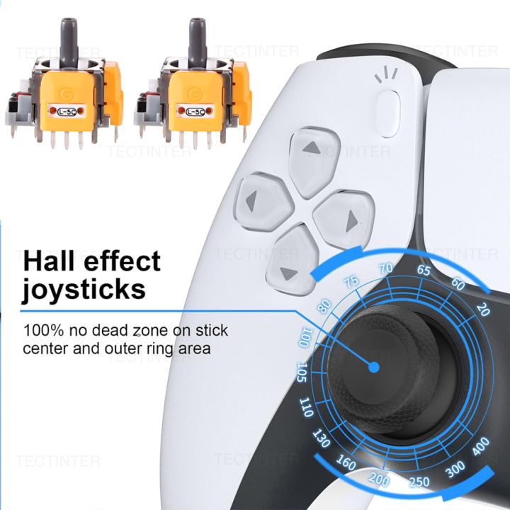 2PCS Hall Effect Joystick Replacement for PS5 Controller Gamepad 3D Analog ThumbStick Repair Parts Kit for PS5 Accessories