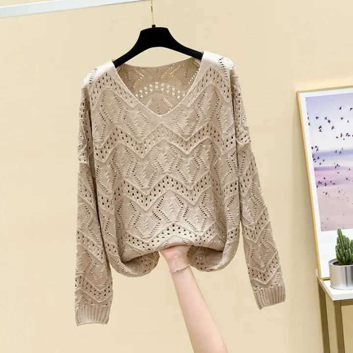 Pointelle%20Knit%20Top%20Long%20Sleeve%20Cropped%20Plain%20Pullover%20Women%20Jumper%20Knitwear%20Spring%20Summer%20Basic%20Outfit%20-%20Image%205